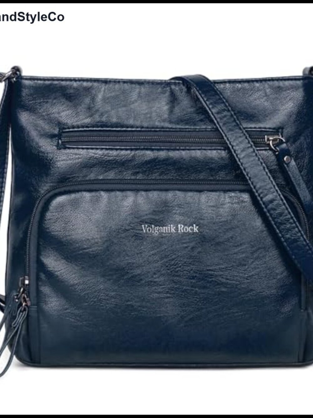 Vegan Leather Crossbody Bag Medium Adjustable Strap Multiple Pockets